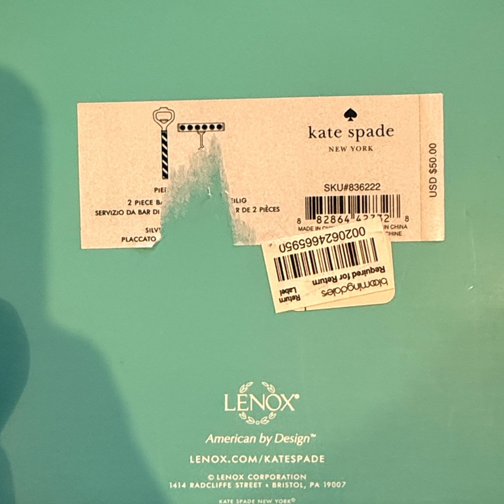 Kate Spade Gold and Black Striped Bottle Opener Set - Picture 6 of 6